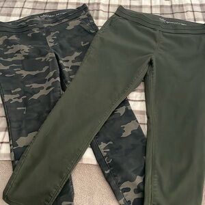 New York and Co soho high waist pull-on leggings XL women’s jean olive camo